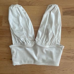 Barely Worn Velvet Cream Crop Top